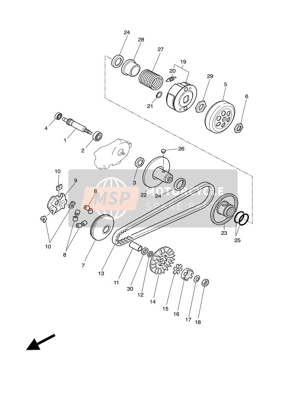 Yamaha CW50 BWS 2003 Clutch for a 2003 Yamaha CW50 BWS